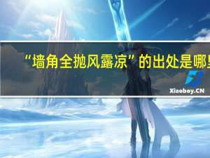 “墙角全抛风露凉”的出处是哪里