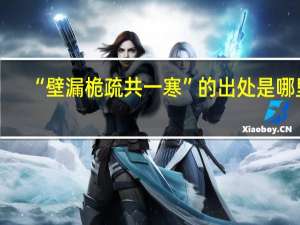 “壁漏桅疏共一寒”的出处是哪里