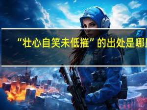 “壮心自笑未低摧”的出处是哪里
