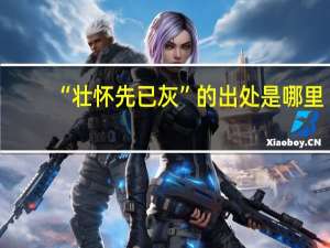 “壮怀先已灰”的出处是哪里