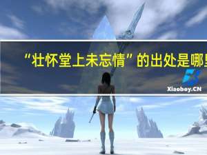 “壮怀堂上未忘情”的出处是哪里