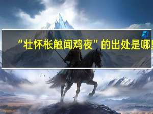 “壮怀枨触闻鸡夜”的出处是哪里