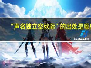 “声名独立空秋际”的出处是哪里