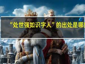 “处世强如识字人”的出处是哪里