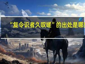“复令识者久叹嗟”的出处是哪里