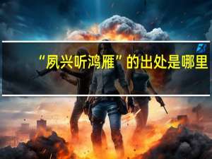 “夙兴听鸿雁”的出处是哪里