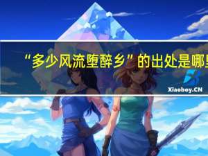 “多少风流堕醉乡”的出处是哪里