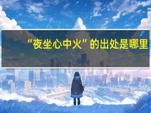 “夜坐心中火”的出处是哪里