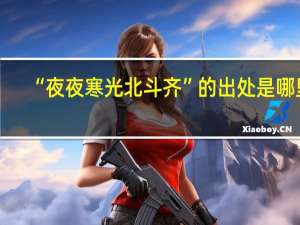 “夜夜寒光北斗齐”的出处是哪里