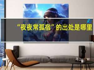 “夜夜常孤宿”的出处是哪里