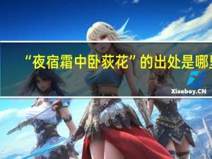 “夜宿霜中卧荻花”的出处是哪里