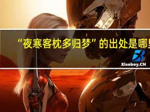 “夜寒客枕多归梦”的出处是哪里