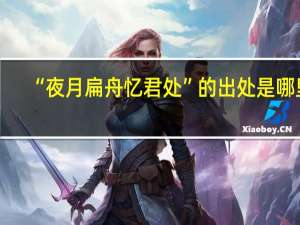 “夜月扁舟忆君处”的出处是哪里