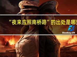“夜来应照南桥路”的出处是哪里