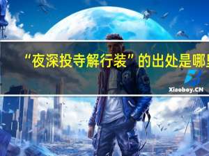 “夜深投寺解行装”的出处是哪里