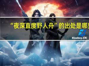 “夜深直度野人舟”的出处是哪里