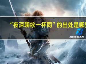 “夜深聊欲一杯同”的出处是哪里