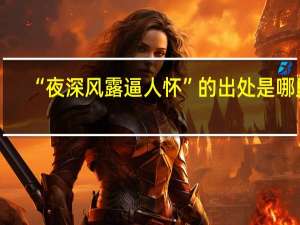 “夜深风露逼人怀”的出处是哪里