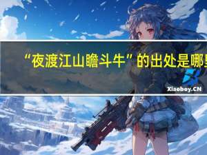 “夜渡江山瞻斗牛”的出处是哪里