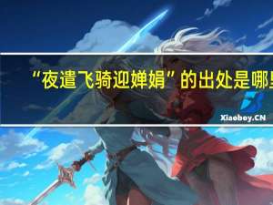 “夜遣飞骑迎婵娟”的出处是哪里