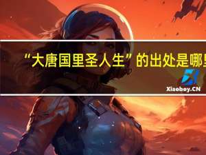 “大唐国里圣人生”的出处是哪里