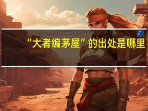 “大者编茅屋”的出处是哪里