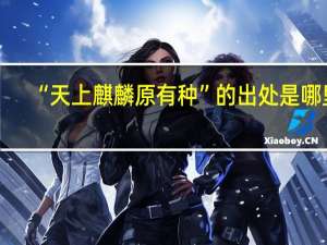 “天上麒麟原有种”的出处是哪里