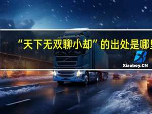 “天下无双聊小却”的出处是哪里