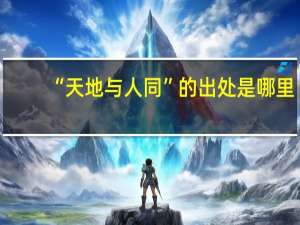 “天地与人同”的出处是哪里