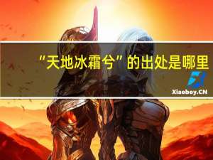 “天地冰霜兮”的出处是哪里