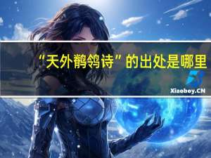 “天外鹡鸰诗”的出处是哪里
