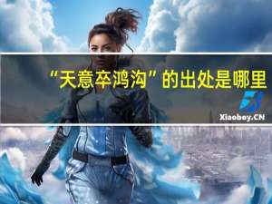 “天意卒鸿沟”的出处是哪里