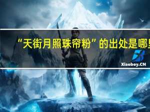“天街月照珠帘粉”的出处是哪里