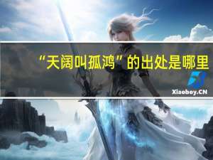 “天阔叫孤鸿”的出处是哪里