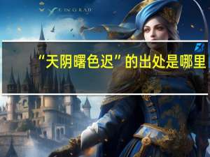 “天阴曙色迟”的出处是哪里