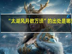 “太湖风月数万顷”的出处是哪里