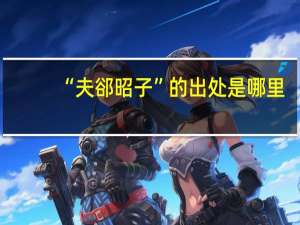 “夫郤昭子”的出处是哪里