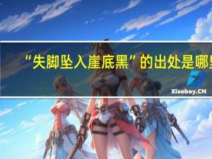 “失脚坠入崖底黑”的出处是哪里