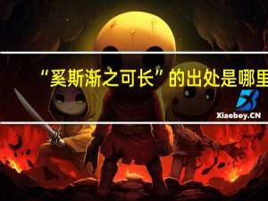 “奚斯渐之可长”的出处是哪里
