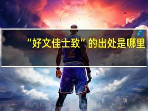 “好文佳士致”的出处是哪里