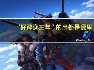 “好醉逸三年”的出处是哪里