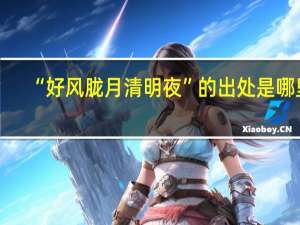 “好风胧月清明夜”的出处是哪里