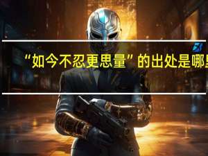 “如今不忍更思量”的出处是哪里