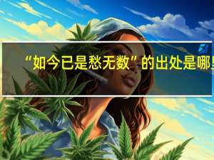 “如今已是愁无数”的出处是哪里
