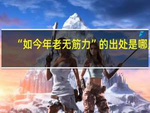 “如今年老无筋力”的出处是哪里