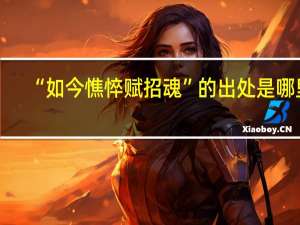 “如今憔悴赋招魂”的出处是哪里