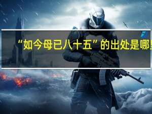 “如今母已八十五”的出处是哪里