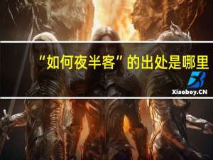 “如何夜半客”的出处是哪里