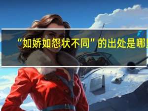 “如娇如怨状不同”的出处是哪里