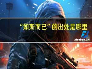 “如斯而已”的出处是哪里